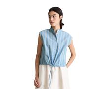 Blusentop MARC O'POLO DENIM "aus Papertouch-Popeline", Damen, Gr. L, blau (light blau), Obermaterial: 100% Baumwolle, gestreift, relaxed fit, normaler Saum, Blusen Blusentop (31179701-L) light blau