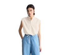 Blusentop MARC O'POLO DENIM "aus Papertouch-Popeline", Damen, Gr. S, beige (silky weiß), Obermaterial: 100% Baumwolle, unifarben, relaxed fit normal, normaler Saum, Blusen Blusentop (60318435-S) silky