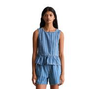 Blusentop MARC O'POLO DENIM "aus reinem Organic Cotton", Damen, Gr. XXL, medium blau, Obermaterial: 100% Baumwolle, unifarben, relaxed fit bauchfrei, Rückenausschnitt, normaler Saum, Blusen Blusentop