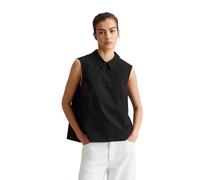 Blusentop MARC O'POLO DENIM, Damen, Gr. M, schwarz, Web, Obermaterial: 100% Baumwolle, regular fit hüftbedeckend, Blusen Blusentop, Knopfleiste und Faltendetails am Rücken, ärmellos (43936410-M) schwa