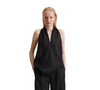 Blusentop MARC O'POLO "mit drapiertem Rücken-Effekt", Damen, Gr. 36, schwarz, Obermaterial: 100% Ramie, unifarben, normal, tiefer V-Ausschnitt, Blusen Blusentop (72546027-36) schwarz