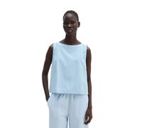 Blusentop MARC O'POLO "mit Tencel™ Lyocell", Damen, Gr. 42, blau (light blau), Obermaterial: 82% Baumwolle, 18% Lyocell, unifarben, relaxed fit bauchfrei, U-Boot-Ausschnitt, normaler Saum, Blusen Blus