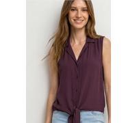Blusentop STREET ONE, Damen, Gr. 44, rustic rouge, Stoff, 100% Viskose, unifarben, klassisch normal, V-Ausschnitt, normaler Saum, Blusen Blusentop, in Unifarbe (85494758-44) rustic rouge