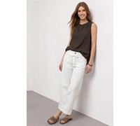 Blusentop STREET ONE, Damen, Gr. 42, braun (schwarz coffee), Stoff, 100% Viskose, unifarben, regular fit normal, Rundhals, abgesteppt, Blusen Blusentop, aus softer Viskose (87493138-42) schwarz coffee