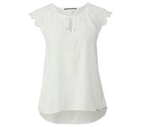 QS Blusenshirt mit Schleifen-Detail in Offwhite, Größe 36