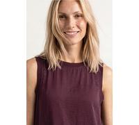Blusentop STREET ONE, Damen, Gr. 46, rustic rouge, Stoff, 88% Viskose, 12% Polyamid, unifarben, normal normal, Rundhals, abgesteppt, Blusen Blusentop, mit Kordelzug und Schleife (28277528-46) rustic r