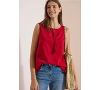 Blusentop CECIL, Damen, Gr. XXL (46), rot (tamarillo rot), Web, 75% Baumwolle, 25% Modal, unifarben, klassisch normal, Rundhals, normaler Saum, Blusen Blusentop, mit geschlitztem Rundhalsausschnitt (3