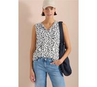 Blusentop mit Split Neck und Palmen-Print