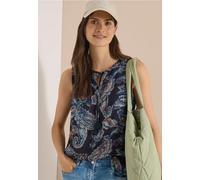 Blusentop CECIL, Damen, Gr. S (38), universal blau, Stoff, 100% Viskose, Paisley, normal normal, Rundhals, abgesteppt, Blusen Blusentop, aus softer Viskose (81023834-S) universal blau