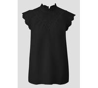 Blusentop mit transparenten Einsätzen und Stickerei 38 schwarz 2162325.9999.38