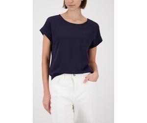 Blusentop MONARI, Damen, Gr. 46, marine, Web, Obermaterial Rückenteil: 92% Viskose, 8% Elasthan. Obermaterial Vorderteil: 100% Polyester. Obermaterial Ärmel: 100% Polyester, unifarben, regular fit tai