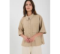 Blusentop NORR "NORR Shirt Silla", Damen, Gr. 34, warm beige, Obermaterial: 90% Polyester, 6% Viskose, 4% Elasthan, Blusen Blusentop (84893743-34)