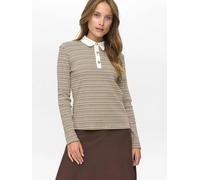 Blusentop NÜMPH "Nümph Shirt NUSEMMA", Damen, Gr. M, schwarz coffee, Obermaterial: 97% Baumwolle, 3% Elasthan, Blusen Blusentop (86033536-M) schwarz coffee