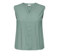 Blusentop ONLY CARMAKOMA "CARMUMI SL TOP WVN", Damen, Gr. 46, jadeite, Web, Obermaterial: 100% Viskose, unifarben, regular fit normal, V-Ausschnitt, Blusen Blusentop (60783536-46)