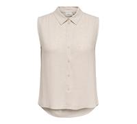 Blusentop ONLY CARMAKOMA "CARSIESTA S/L LINEN BL SHIRT PNT NOOS", Damen, Gr. 44, beige (moonbeam), Web, Obermaterial: 80% Viskose, 20% Leinen, unifarben, regular fit normal, Blusen Blusentop, Viskosem