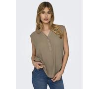 ONLY - ONLJETTE LIFE S/L TOP WVN NOOS mocha meringue - Gr. - 40