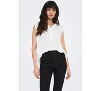 Blusentop ONLY "ONLJETTE - Blusentop mit V-Ausschnitt und Knopfleiste", Damen, Gr. 42 (XL), weiß (cloud dancer), Web, Obermaterial: 100% Viskose, unifarben, regular fit Po-bedeckend, V-Ausschnitt, Blu