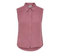 Blusentop ONLY "ONLSIESTA S/L LINEN BL SHIRT PNT NOOS", Damen, Gr. S, rose braun, Web, Obermaterial: 80% Viskose, 20% Leinen, unifarben, regular fit normal, Blusen Blusentop, mit Leinen (97568567-S)