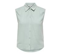 Blusentop ONLY "ONLSIESTA S/L LINEN BL SHIRT PNT NOOS", Damen, Gr. XS, abyss, Web, Obermaterial: 80% Viskose, 20% Leinen, unifarben, regular fit normal, Blusen Blusentop, mit Leinen (13163511-XS) abys