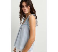 Blusentop PEPE JEANS "blouse FELICITY SHIRT", Damen, Gr. L, blau (stormy sea blau), 100% Baumwolle, Blusen Blusentop (51105144-L) stormy sea blau