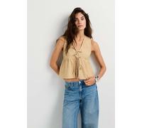 Blusentop PEPE JEANS "blouse FRANCES SHIRT", Damen, Gr. XL, beige (vanilla beige), 80% Baumwolle, 20% Leinen, Blusen Blusentop (17677864-XL) vanilla beige
