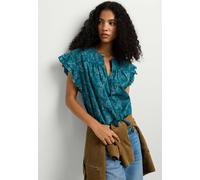 Blusentop PEPE JEANS "blouse GABRIELA SHIRT", Damen, Gr. S, blau (duck grün), 75% Baumwolle, 25% Viskose, Blusen Blusentop (85011848-S) duck grün