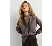 Blusentop PEPE JEANS "blouse JUNE SHIRT", Damen, Gr. L, grau (trail braun), 100% Baumwolle, Blusen Blusentop (53819728-L) trail braun