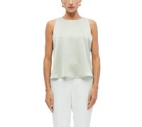 Blusentop S.OLIVER BLACK LABEL, Damen, Gr. 38, jade grün, Web, Obermaterial: 100% Polyester, unifarben, normal hüftbedeckend, Rundhals, Blusen Blusentop, Sommerbluse / Ärmellos mit feiner glänzender S