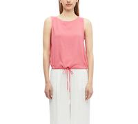 Blusentop S.OLIVER, Damen, Gr. 40, rosa (marsala pink), Web, Obermaterial: 95% Viskose, 4% Polyamid, 1% Elasthan, unifarben, normal hüftbedeckend, Rundhals, abgesteppte Kante, Blusen Blusentop, Sommer