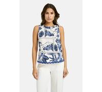 Blusentop SMITH & SOUL, Damen, Gr. L, blau (night blau print), Web, Material: 100% Baumwolle, bedruckt, regular fit normal, Rundhals, offene Kante, Blusen Blusentop, aus Baumwolle (72434430-L) night b