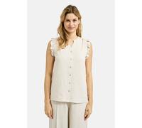 Blusentop SMITH & SOUL, Damen, Gr. S, beige (sand), Web, Material: 70% Viskose, 30% Leinen, unifarben, regular fit normal, V-Ausschnitt, offene Kante, Blusen Blusentop, mit Rückenpasse (31163141-S) sa