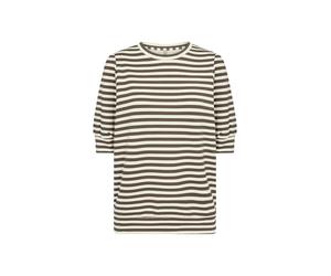 Blusentop SOYACONCEPT "Soya Concept Shirt SC_BARNI", Damen, Gr. S, 8694c hot fudge combi, Obermaterial: 48% Modal, 48% Polyester, 4% Elasthan, Blusen Blusentop (85023700-S) 8694c hot fudge combi