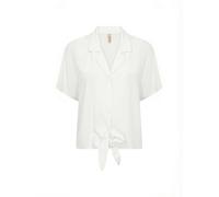 Kurzarmbluse SOYACONCEPT "SC-RADIA 69", Damen, Gr. M, sanftes weiß, Web, Obermaterial: 100% Viskose, unifarben, kurz, V-Ausschnitt, Blusen, Viskose (69408620-M) sanftes weiß