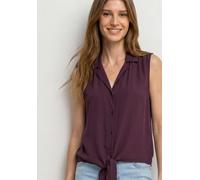 Blusentop STREET ONE, Damen, Gr. 34, rustic rouge, Stoff, 100% Viskose, unifarben, klassisch normal, V-Ausschnitt, normaler Saum, Blusen Blusentop, in Unifarbe (85494758-34) rustic rouge