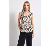 Blusentop STREET ONE, Damen, Gr. 36, braun (nomad braun), Web, 100% Baumwolle, bedruckt, normal normal, V-Ausschnitt, normaler Saum, Blusen, mit allover Print (74491914-36) nomad braun