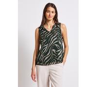 Chiffon Blusentop mit Print Grün 36