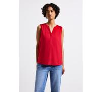 Blusentop STREET ONE, Damen, Gr. 36, rot (glory rot), Stoff, 100% Viskose, unifarben, normal normal, Rundhals, abgesteppt, Blusen Blusentop, im lockeren Schnitt (42082845-36) glory rot