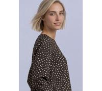 Blusentop STREET ONE, Damen, Gr. 36, schwarz coffee, Web, Obermaterial: 100% Viskose, bedruckt, normal, V-Ausschnitt, Blusen Blusentop, Viskose, Punktemuster, 3/4-Arm (69902406-36) schwarz coffee