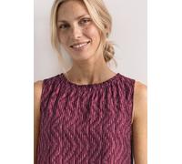 Blusentop STREET ONE, Damen, Gr. 42, rot (blush berry), Web, Obermaterial: 100% Viskose, gemustert, normal hüftbedeckend, Rundhals, abgesteppte Kante, Blusen Blusentop, Blusentop mit grafischem Muster