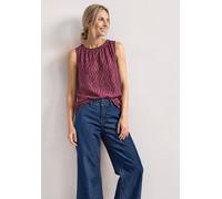 Blusentop STREET ONE, Damen, Gr. 42, rosa (blush berry), Stoff, 100% Viskose, gemustert, klassisch normal, Rundhals, normaler Saum, Blusen Blusentop, mit Rundhalsausschnitt (84956466-42) blush berry