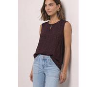 Blusentop STREET ONE, Damen, Gr. 42, rot (rustic rouge), Stoff, 100% Viskose, klassisch normal, Rundhals, normaler Saum, Blusen Blusentop, mit Cut-Out Detail (21160960-42) rustic rouge
