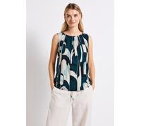 STREET ONE Damen 3411854 Blusentop mit Raffung, Tide Blue, 44