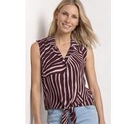 Blusentop STREET ONE, Damen, Gr. 44, braun (rustic rouge), Stoff, 100% Viskose, geblümt, normal normal, V-Ausschnitt, abgesteppt, Blusen Blusentop, aus softer Viskose (50255824-44) rustic rouge
