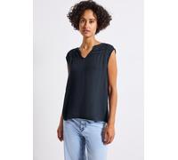 STREET ONE Damen 3411801 Crinkle Blusentop mit Tape, Deepwater Blue, 46