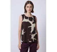 Blusentop STREET ONE STUDIO, Damen, Gr. 34, rot (fudge rot), Stoff, 100% Viskose, gemustert, normal normal, Rundhals, abgesteppt, Blusen Blusentop, aus softer Viskose (64553242-34) fudge rot