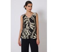 Street One Studio Damen F345744 Gemustertes Blusentop, Schwarz, 44