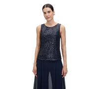 Blusentop VERA MONT "Damen ohne Arm", Damen, Gr. 38, blau (night sky), Obermaterial: 93% Polyester, 7% Elasthan; Futter: 92% Polyamid, 8% Elasthan, figurbetont normal, Rundhals, Blusen Blusentop (4652