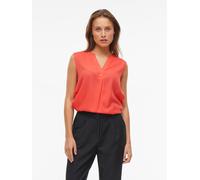 Blusentop VILA "VIROSA V-NECK S/L TOP - NOOS", Damen, Gr. 38, dubarry, Web, Obermaterial: 100% Viskose, unifarben, regular fit normal, V-Ausschnitt, Blusen Blusentop (27559824-38)