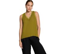 Blusentop ZERO "Damen mit V-Ausschnitt", Damen, Gr. 34, fir grün, Satin, Obermaterial: 100% Polyester, Basic, gerade normal, V-Ausschnitt, Blusen Blusentop (77826113-34) fir grün
