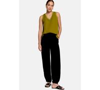 Blusentop ZERO "Damen mit V-Ausschnitt", Damen, Gr. 34, fir grün, Satin, Obermaterial: 100% Polyester, Basic, gerade normal, V-Ausschnitt, Blusen Blusentop (77826113-34) fir grün